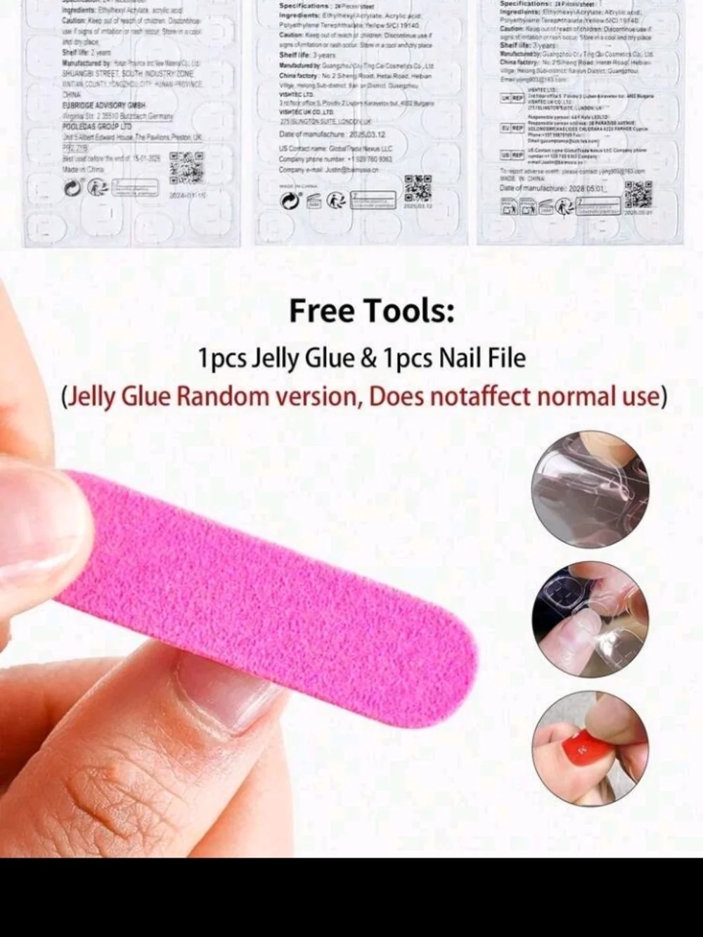 White & Pink Floral 3D Stiletto Nail Art Set - Luxury Women Makeup - Picture 5 of 6